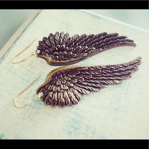 Ox Brass angel wing earrings